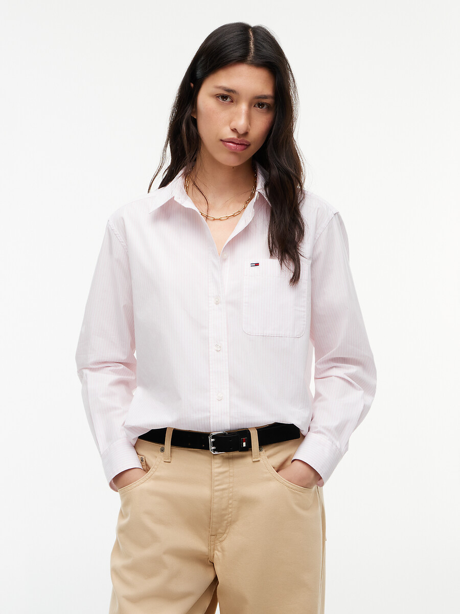Chemise rayée manches longues, TOMMY JEANS
