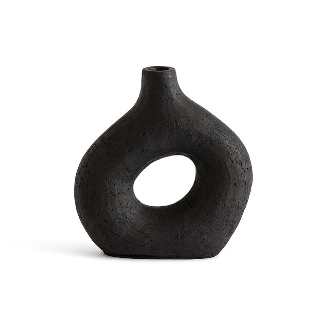Jarrón decorativo de cerámica Al. 25 cm, Kuro negro <span itemprop=