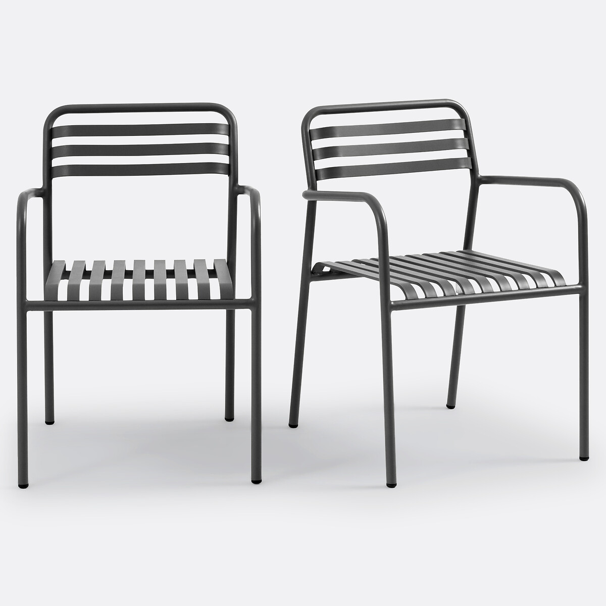 Lot de 2 fauteuils de jardin, aluminium, MANNI
