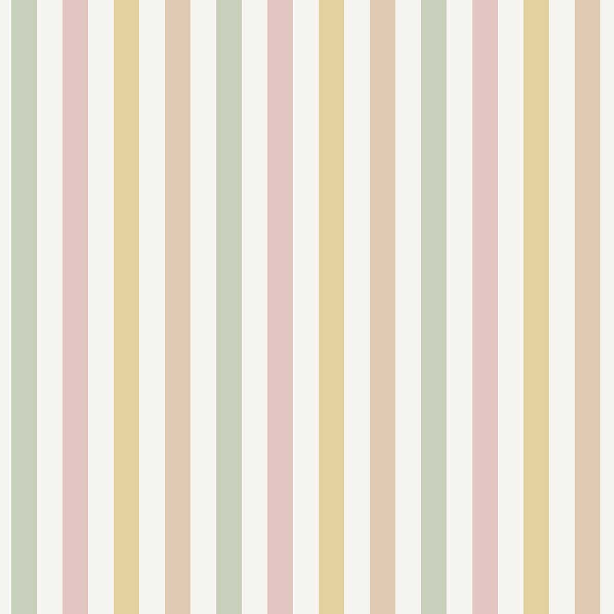 Papier peint rayures fines multicolores pastel, HEXOA