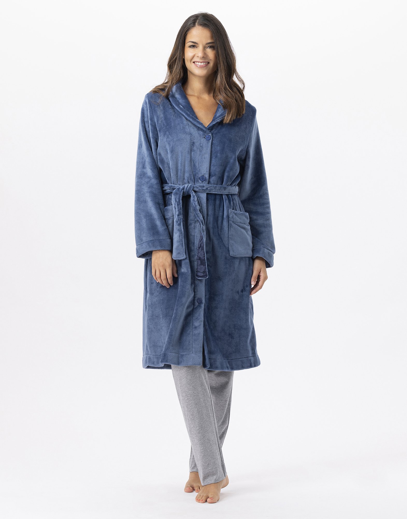 Robe de chambre en peluche flanelle ESSENTIEL H51B, LE CHAT