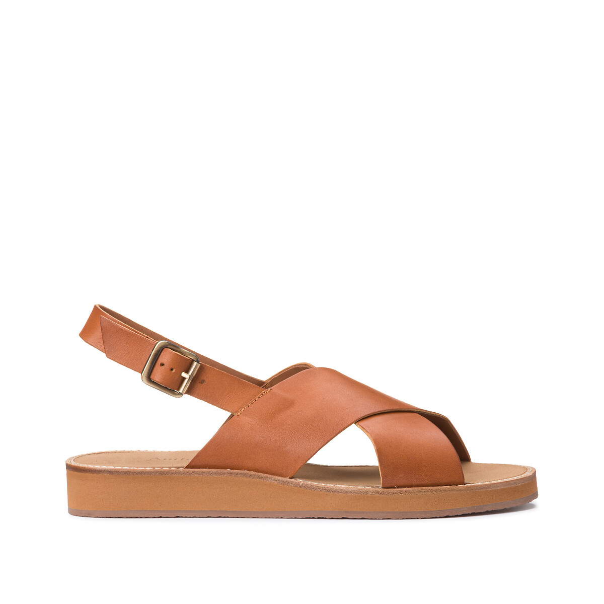 Sandali in pelle con piccola zeppa birmanie marrone Anthology Paris | La  Redoute