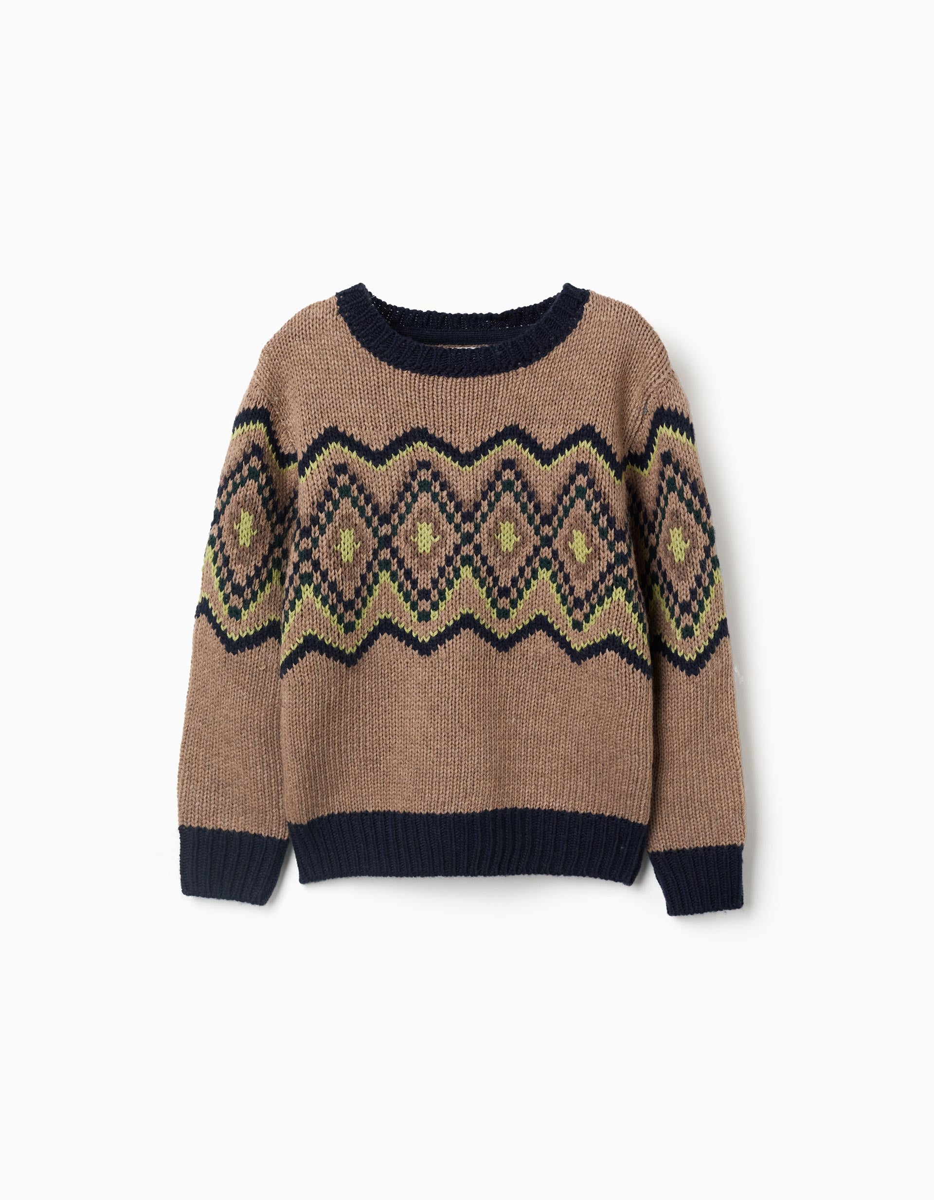 Pull en maille avec motif jacquard, ZIPPY