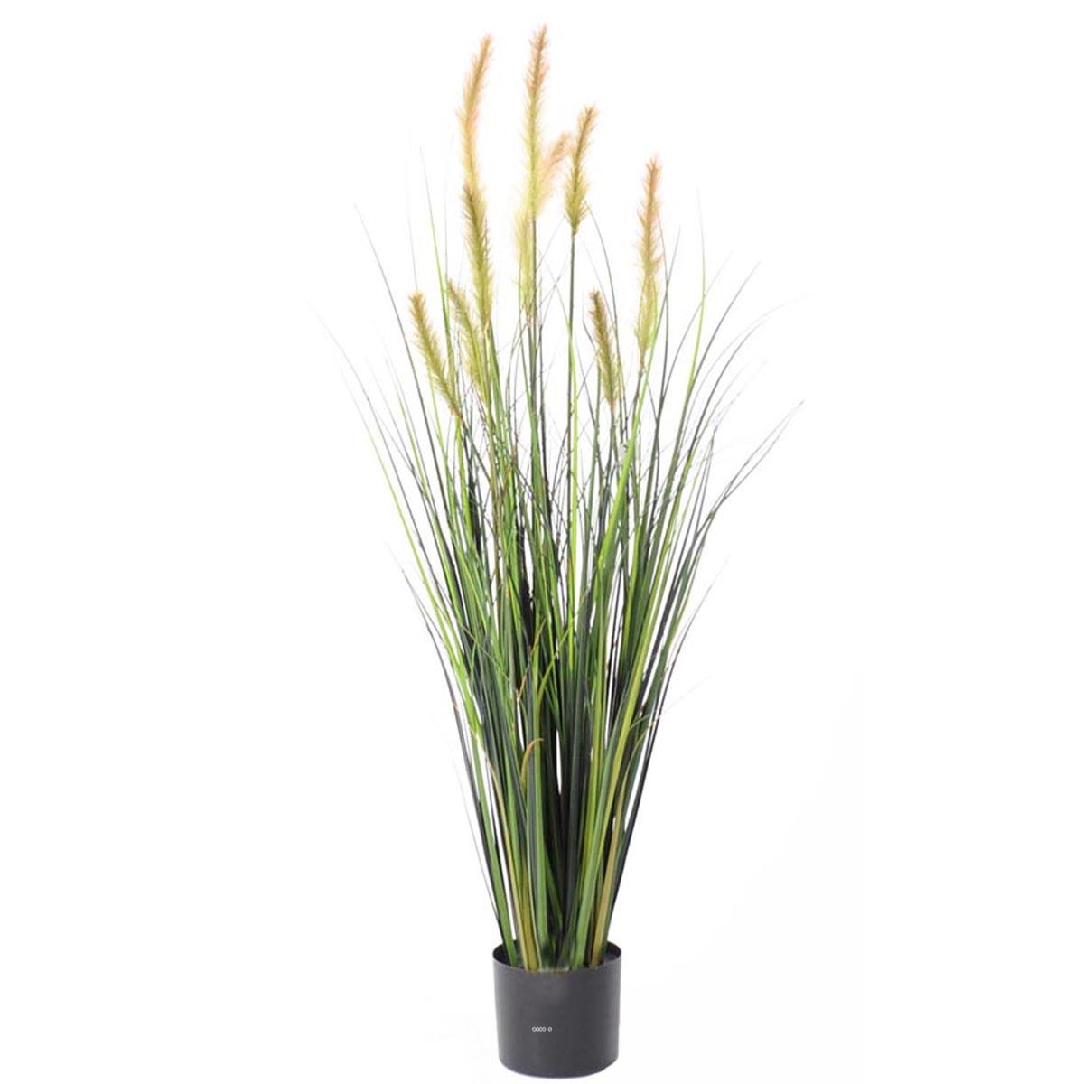 Graminée en pot factice plante eau, quenou, ARTIFICIELLES