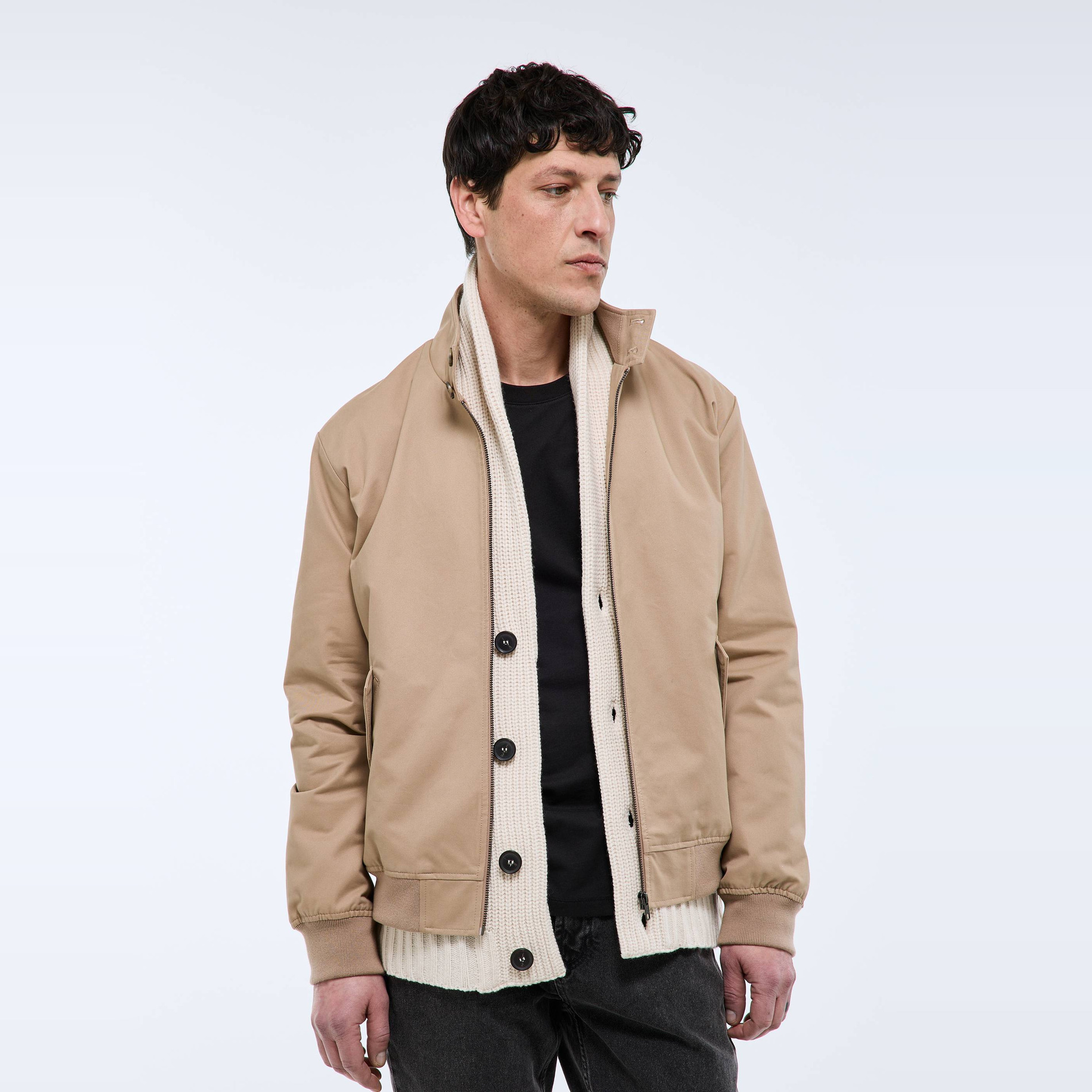 Veste col montant zippé en coton BIO, MONOPRIX