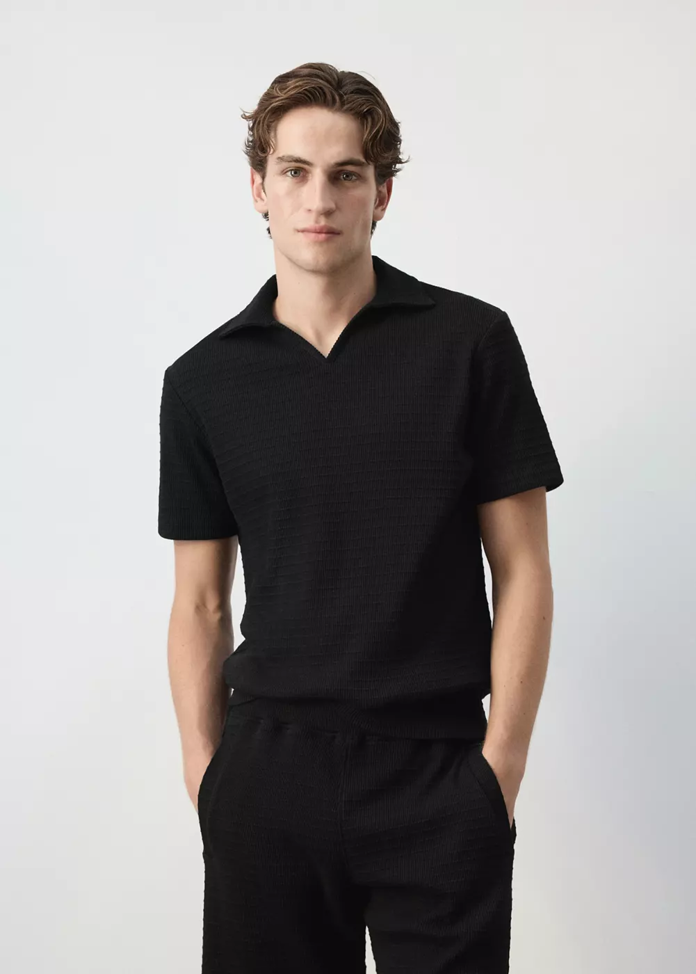 Polo 100 % coton texturé, MANGO MAN