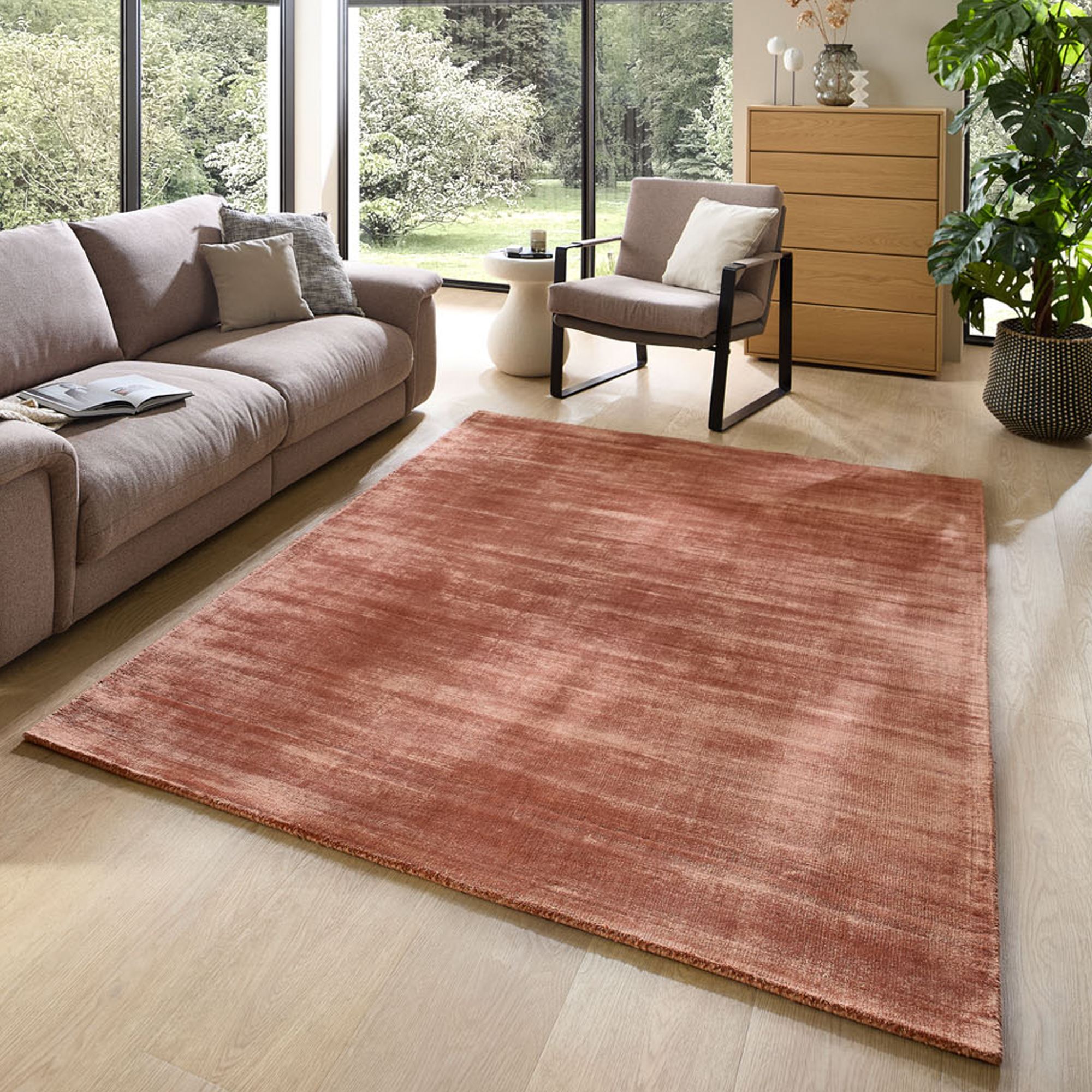Tapis de salon brillant tissé main - STAR, THEKO