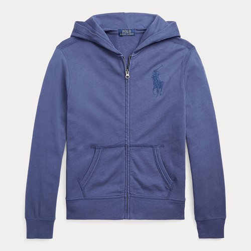 Embroidered logo hoodie in cotton mix, 8-16 years , navy blue, Polo Ralph  Lauren | La Redoute