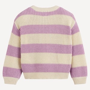 Pull Femme Oversize Col Rond – Sweat Tricoté Rayé – Chaud Et Confortable – Automne Hiver