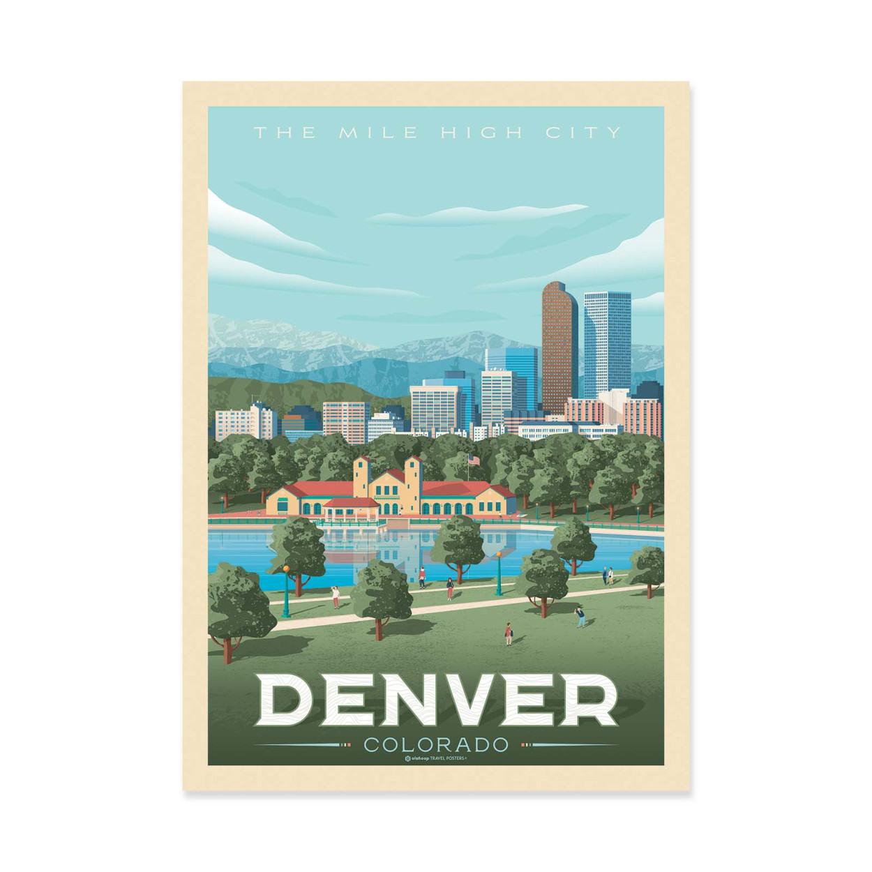 Affiche d'art - Denver - Olahoop Travel Posters, WALL EDITIONS