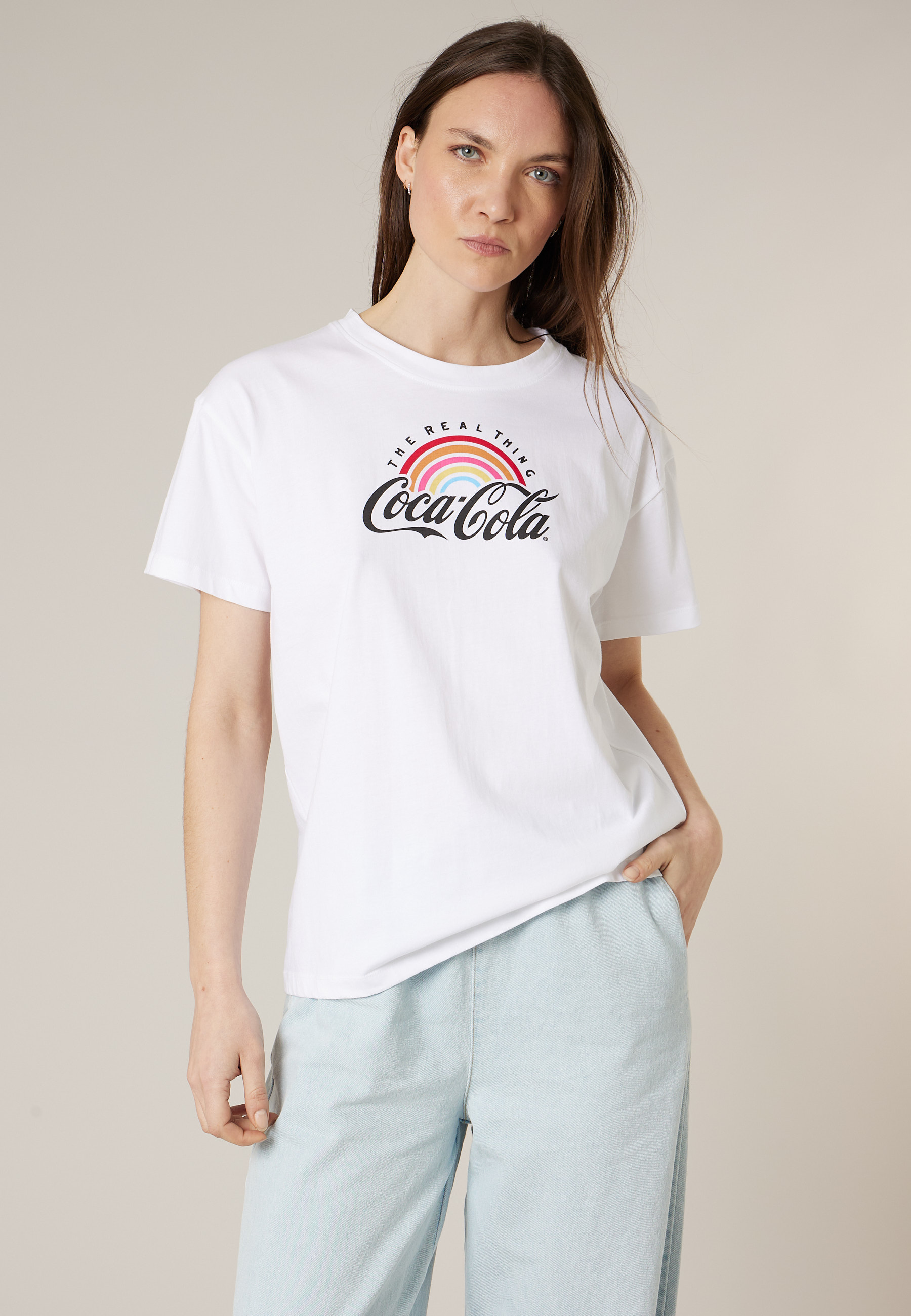 T-shirt femme en coton deeluxe x coca-cola RAINBOW, DEELUXE