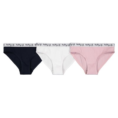 Pack of 3 Briefs in Ribbed Cotton LA REDOUTE COLLECTIONS