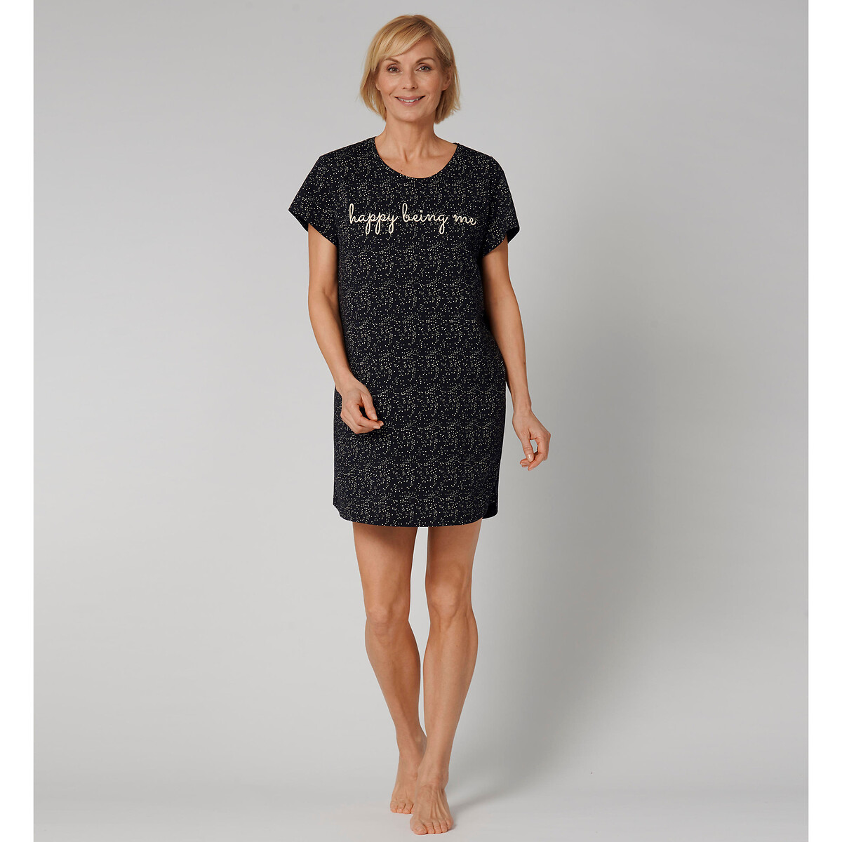 Image of Nightdresses Organic Cotton Nightshirt with Short Sleeves