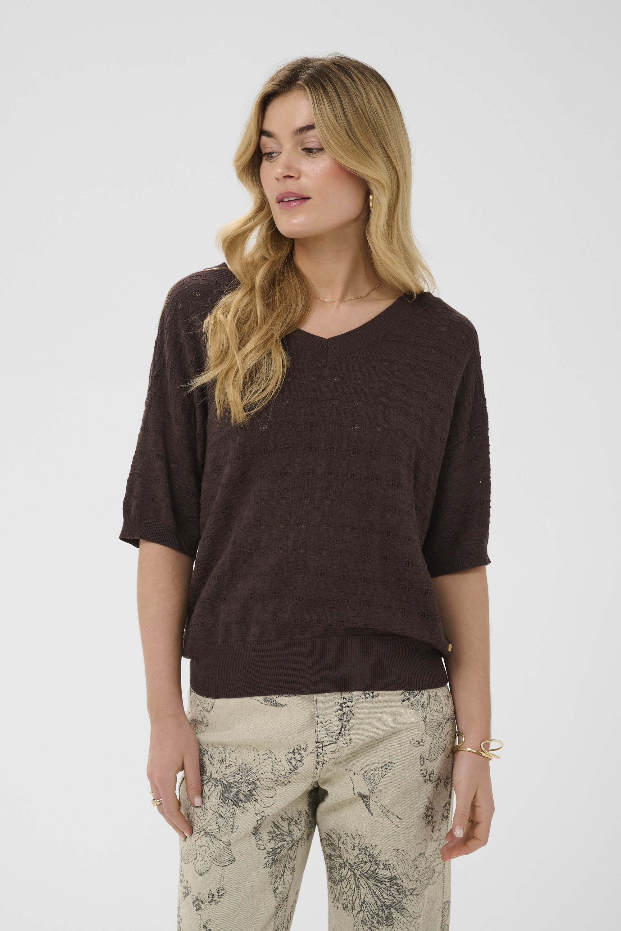 Pullover tricoté, CREAM