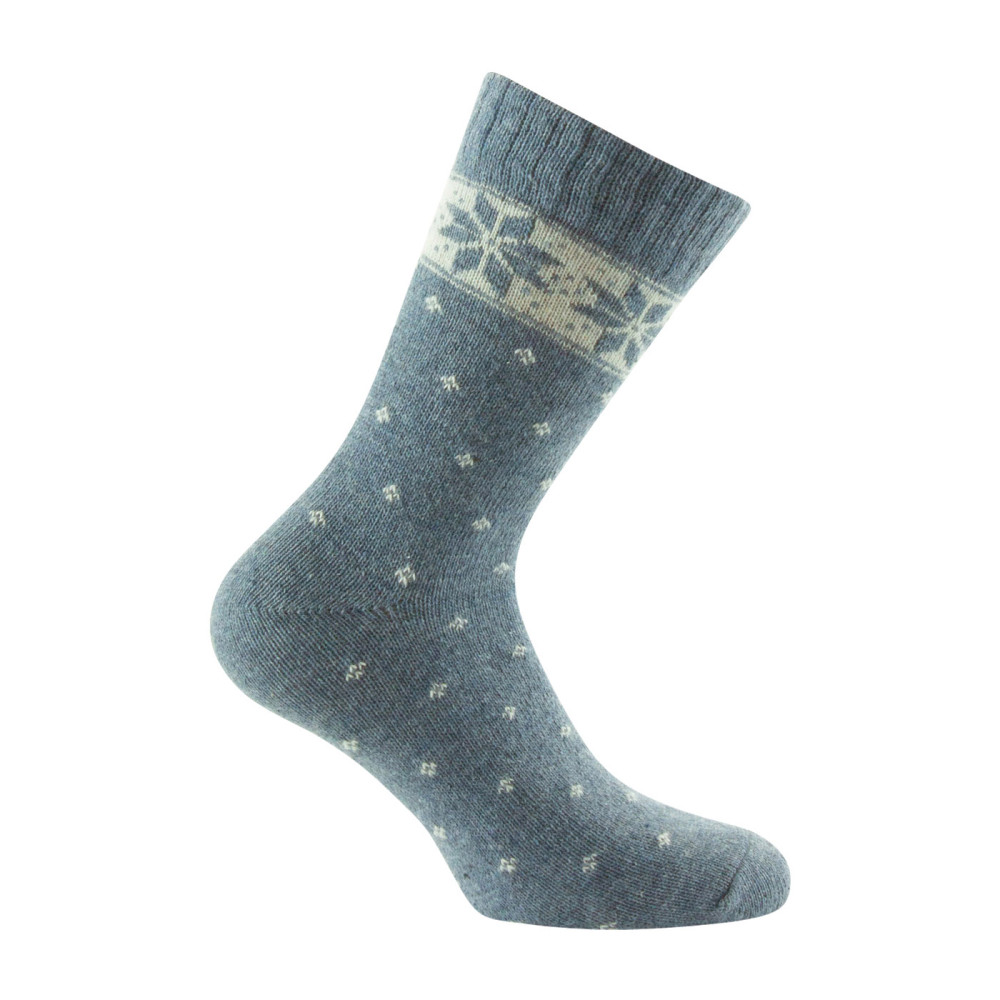 Mi-chaussettes Femme jersey Bracelet jacquard en laine et polyester, KINDY