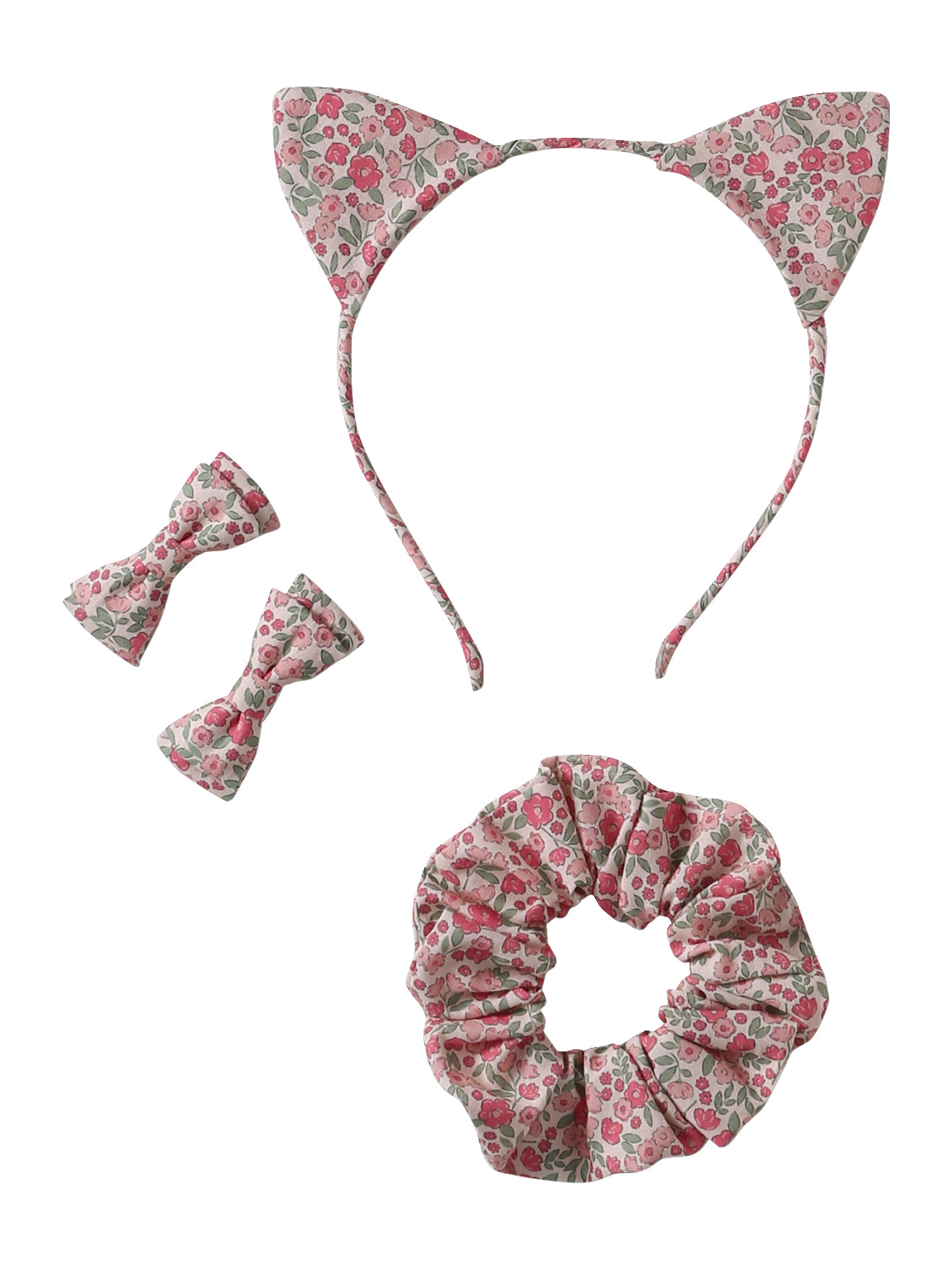 Coffret accessoires coton imprimé fleuri, VERTBAUDET