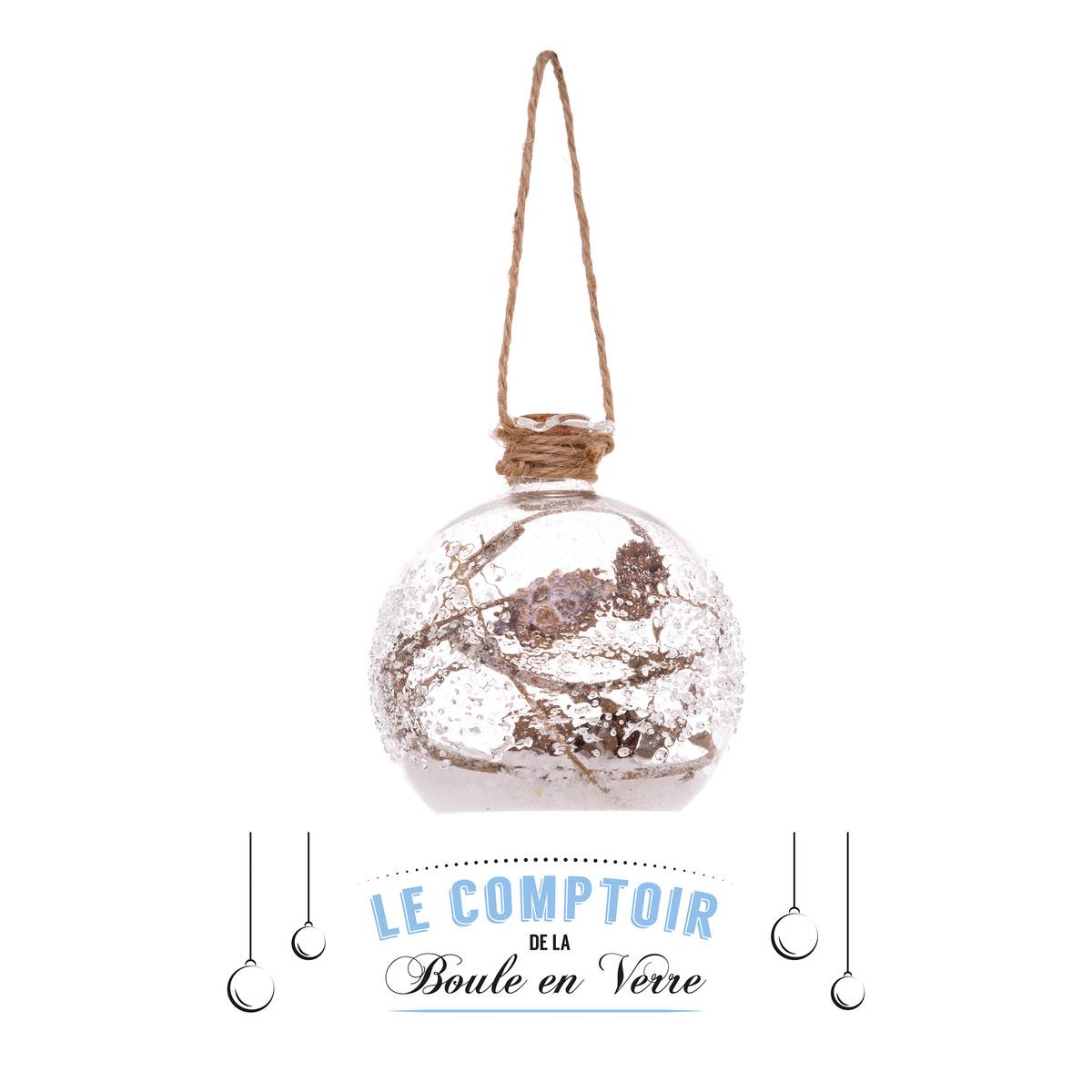 Boule fiole intérieur déco 8 cm verre, FEERIC LIGHTS & CHRISTMAS