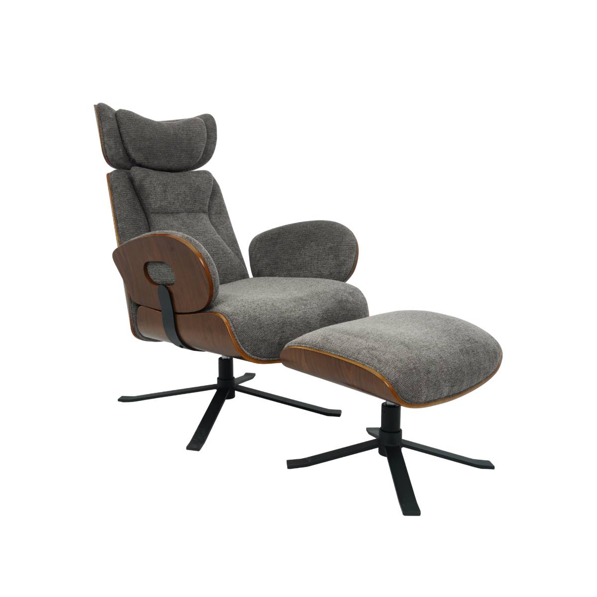 Fauteuil en tissu et bois massif ELOWEN, MADE IN MEUBLES
