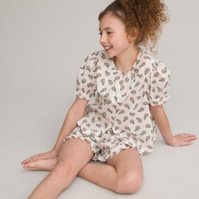 Cotton Short Pyjamas with Ruffles LA REDOUTE COLLECTIONS