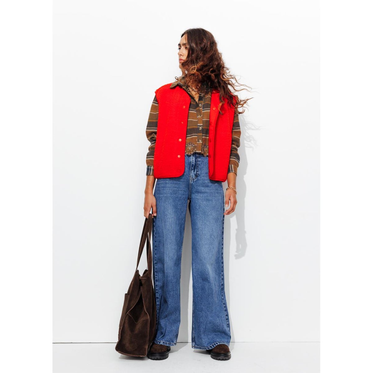 Chemise courte à carreaux, PROMOD