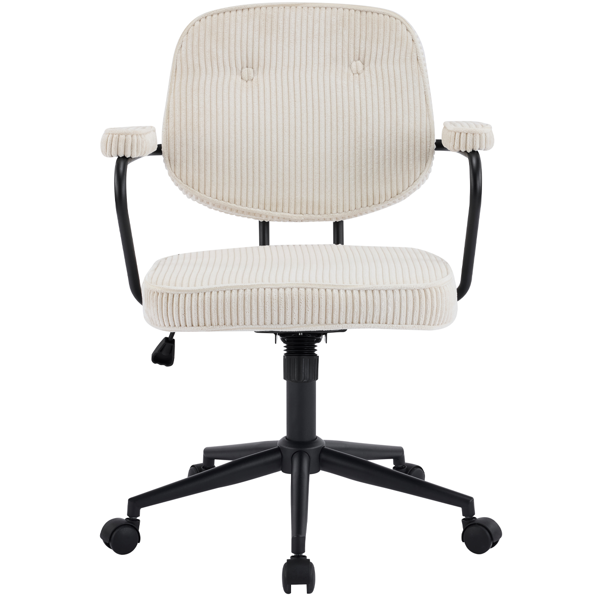 Fauteuil de bureau pivotant et réglable en hauteur en velours côtelé - ANN, HOMIFAB