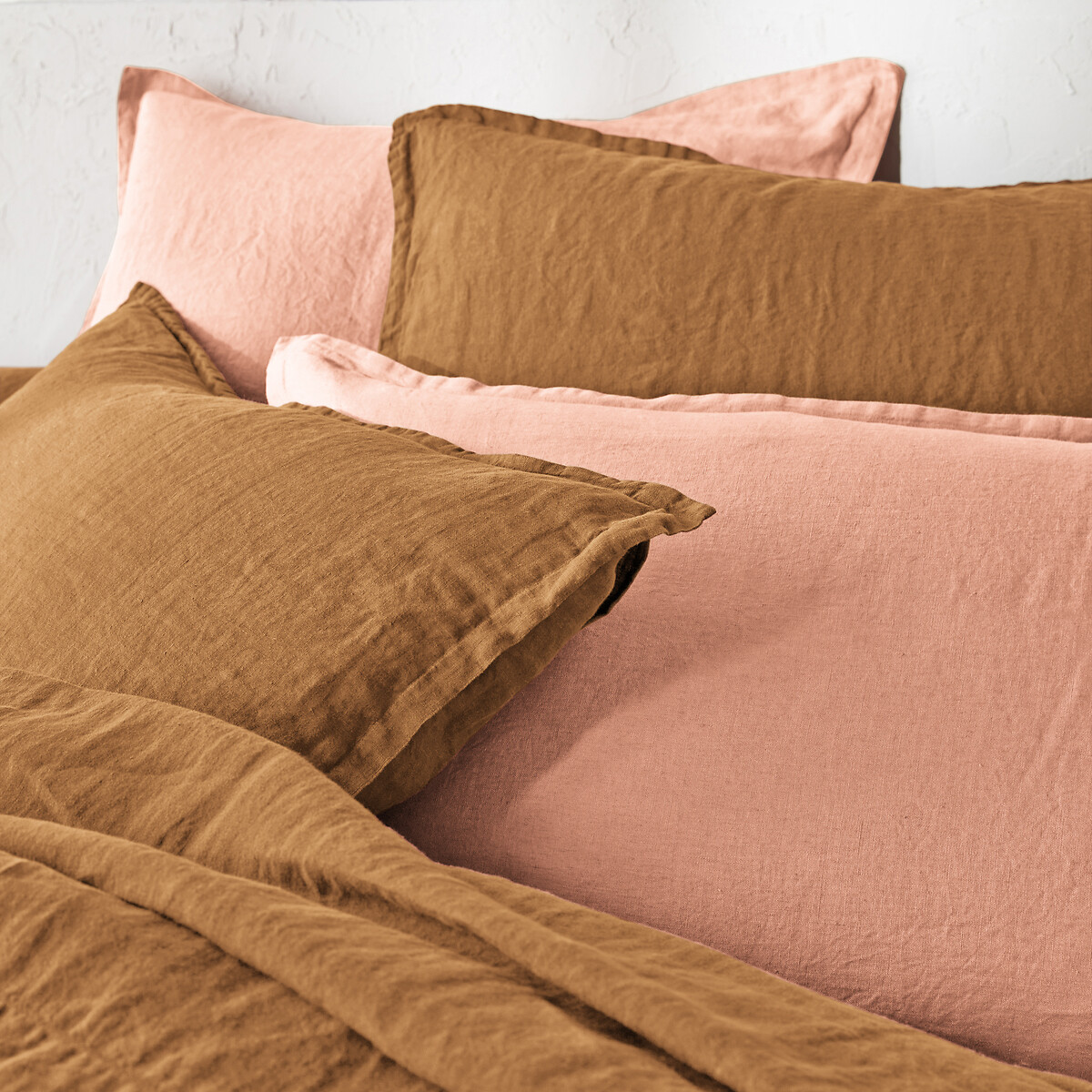Linot plain 100% washed linen duvet cover La Redoute Interieurs
