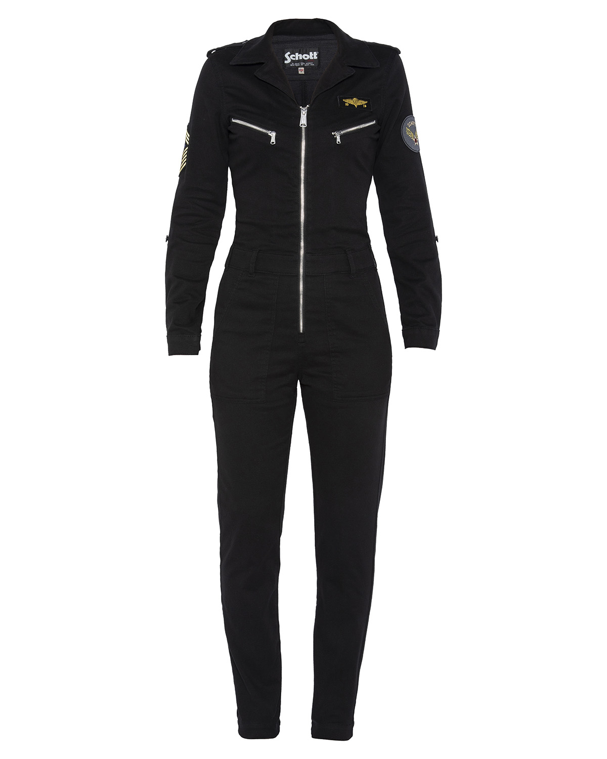 Combinaison Pilote Femme SCHOTT NYC - Modèle TRJUMP21WX, Tissu Tencel Léger, Noir - Taille M EU - 4
