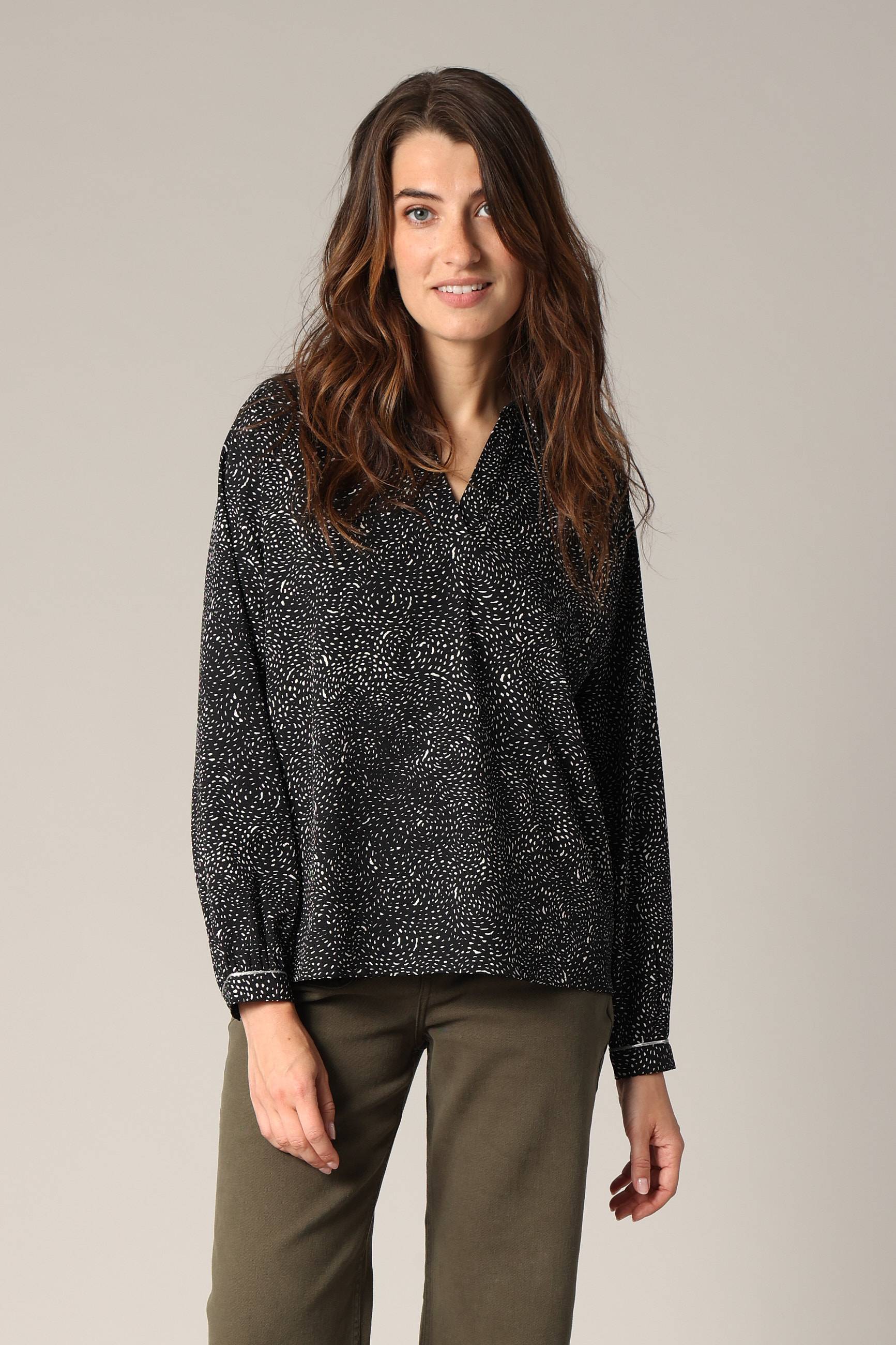 Blouse fluide à imprimé abstrait NESSILI, DEELUXE