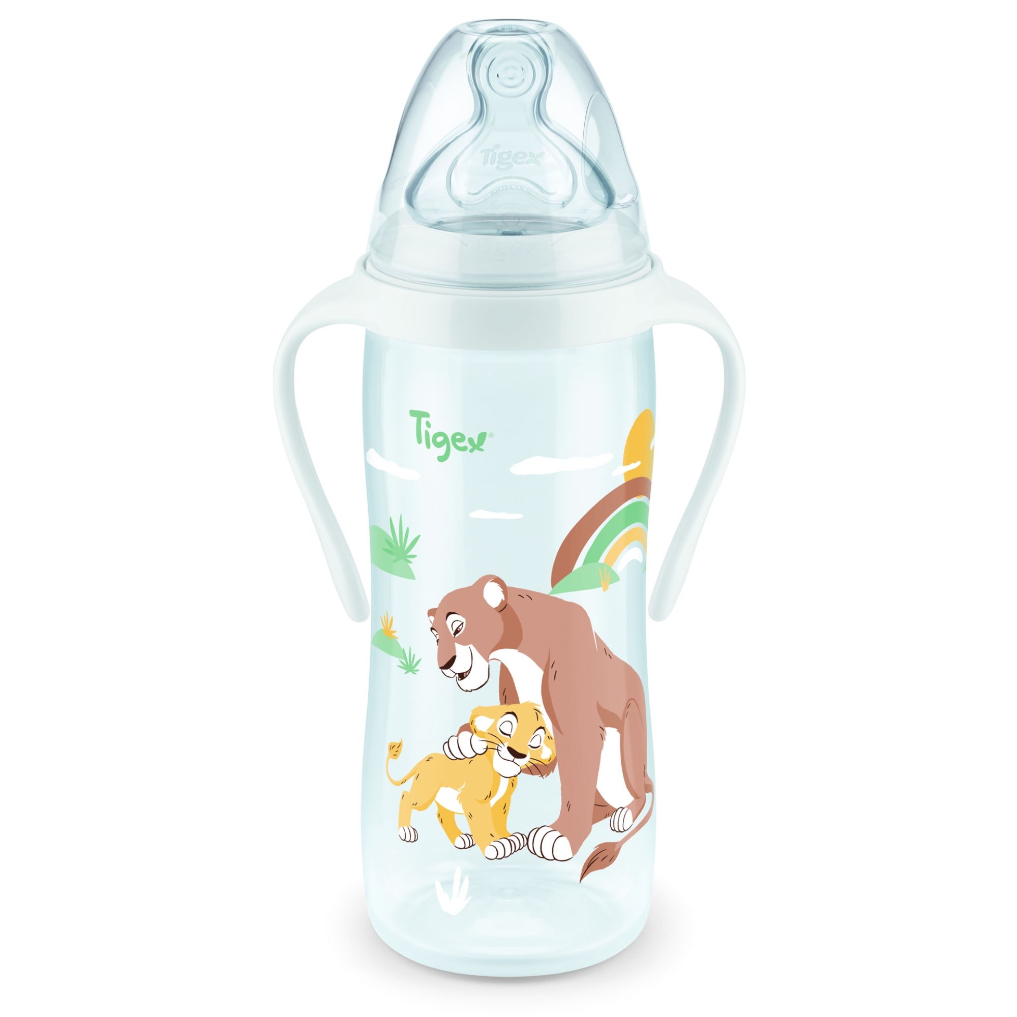 Biberon col large 360ml 6mois et plus avec poignées Simba, TIGEX