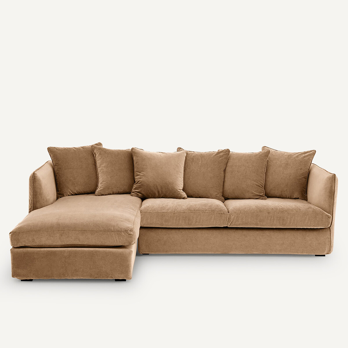 Canapé d'angle velours stonewashed, Neo Chiquito