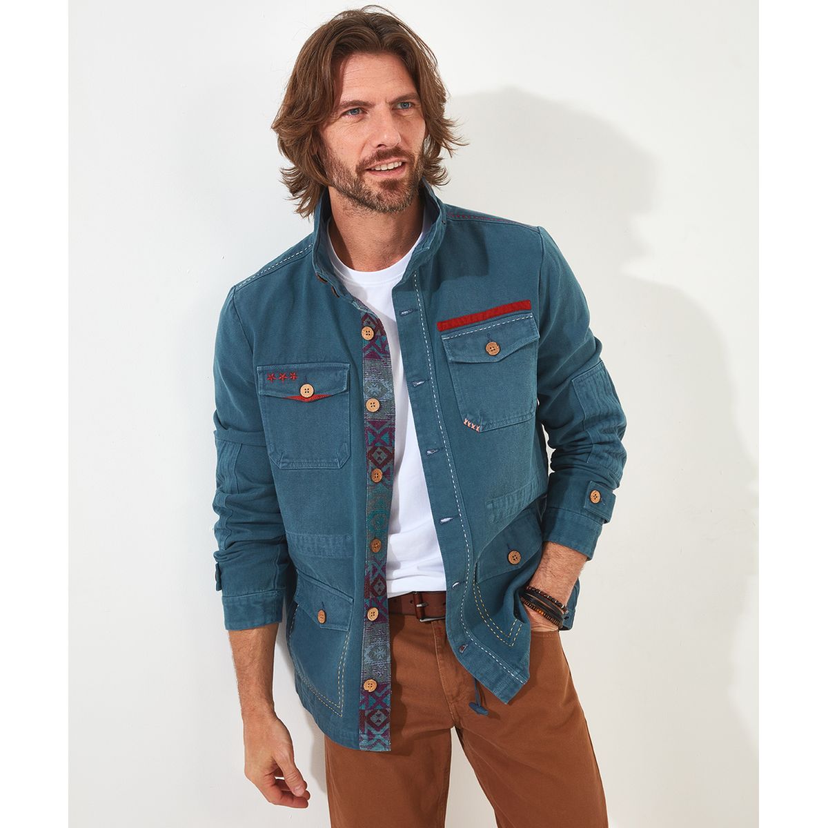 Veste style discount bleu de travail