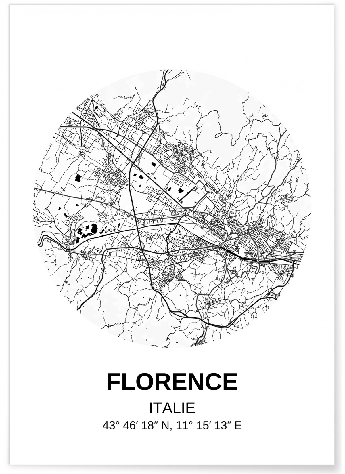 Affiche Carte Florence, L'AFFICHERIE