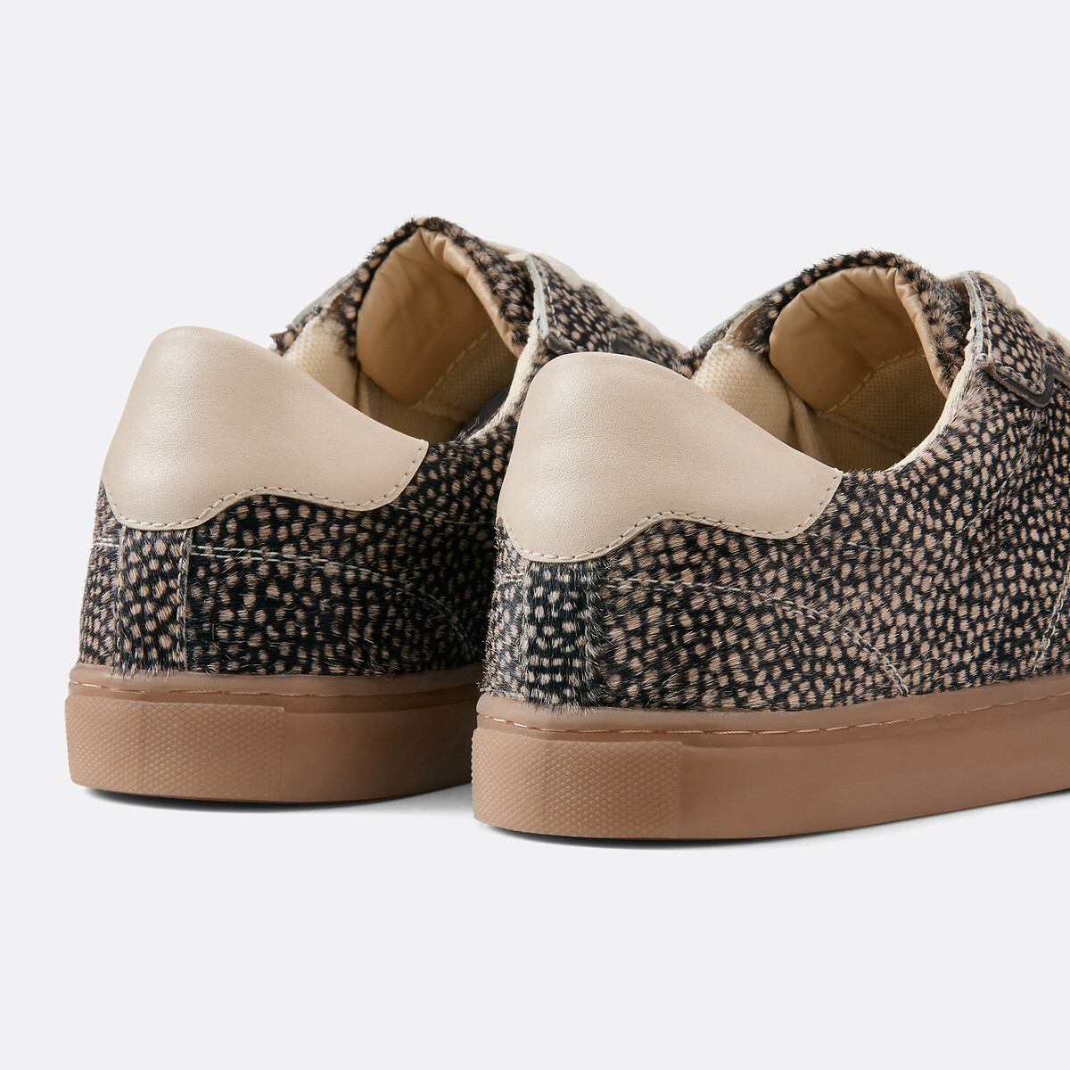 La Redoute Collections Zapatillas de piel retro con estampado animal — foto 3