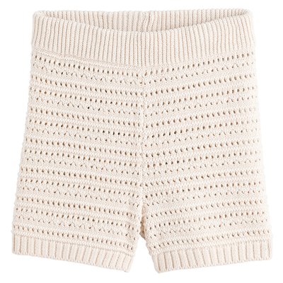 Cotton Mix Crochet Shorts LA REDOUTE COLLECTIONS