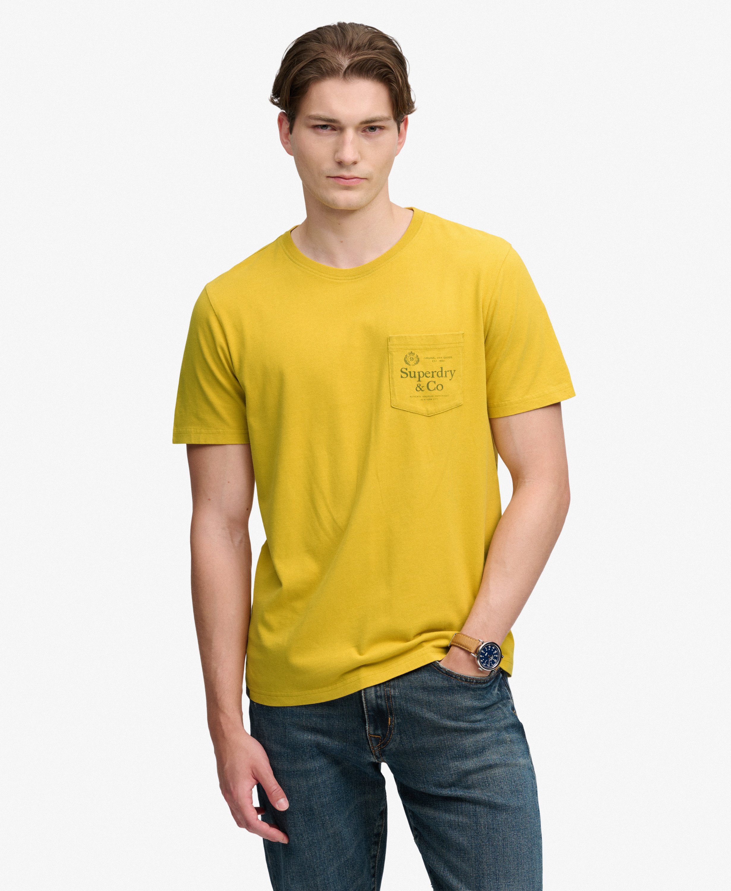 T-shirt Company Logo Poche Coupe Décontractée, SUPERDRY