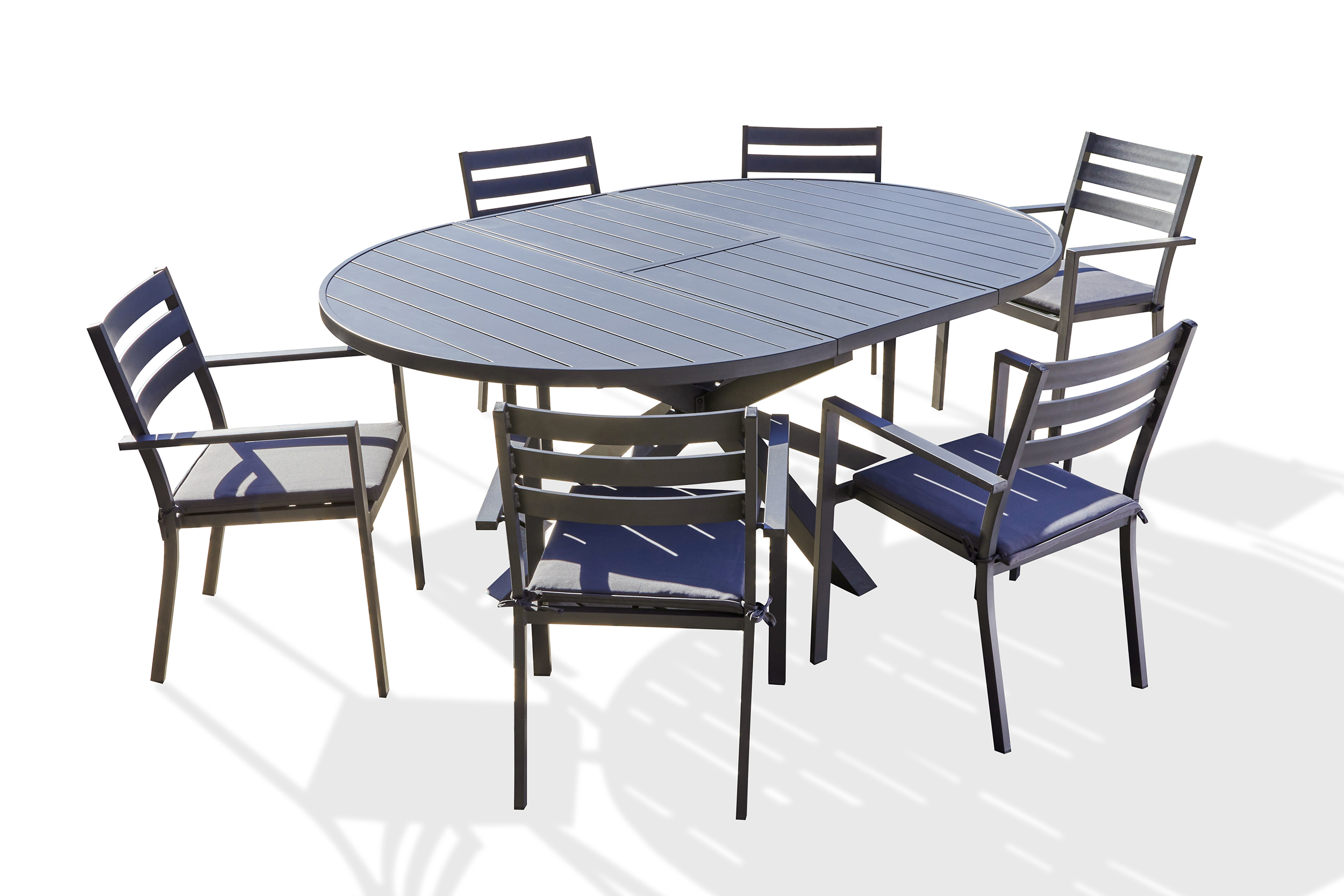 Ensemble repas en aluminium avec rallonge papillon PELOSA, DCB GARDEN