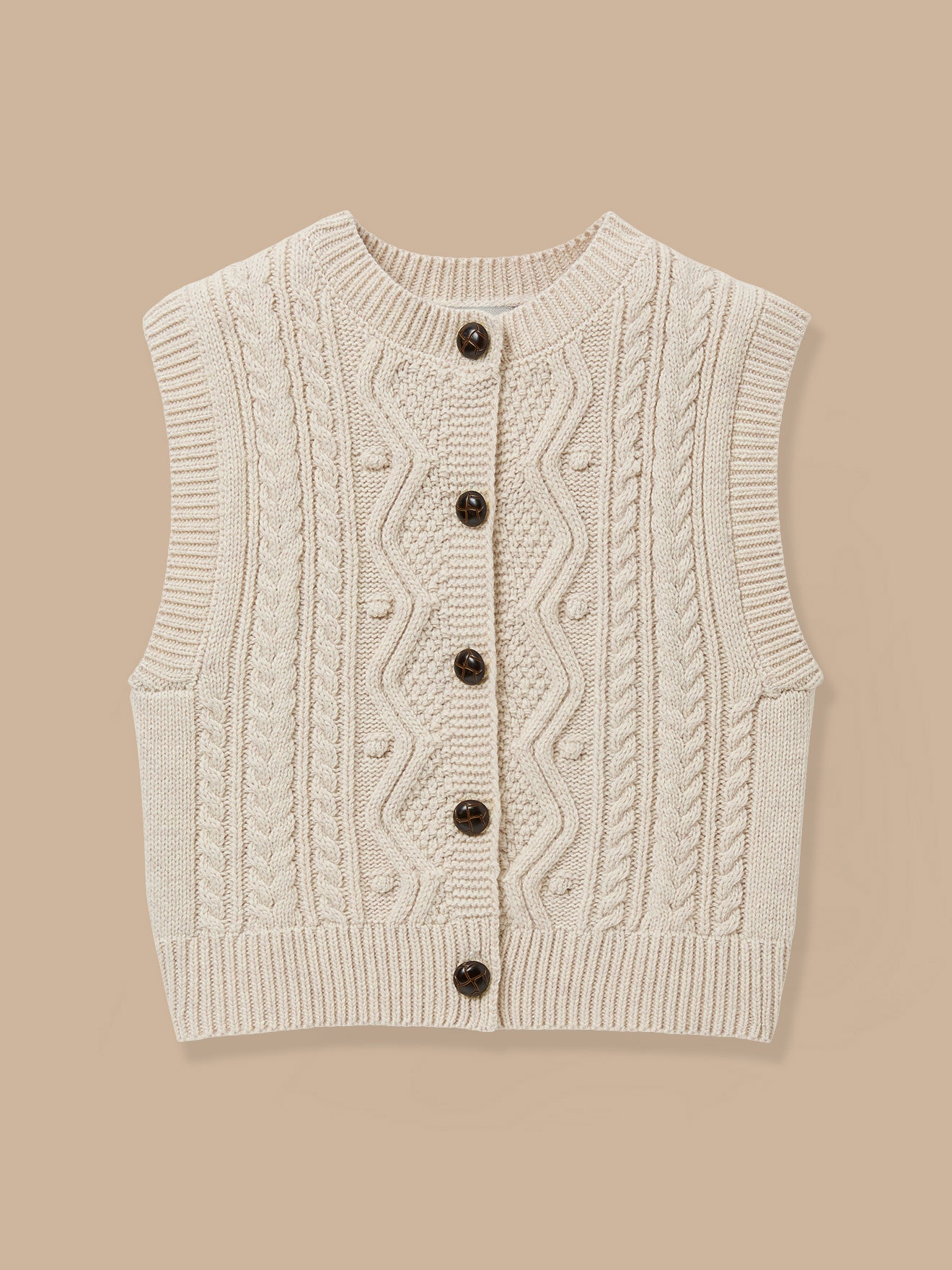 Cardigan torsadé sans manches, CYRILLUS