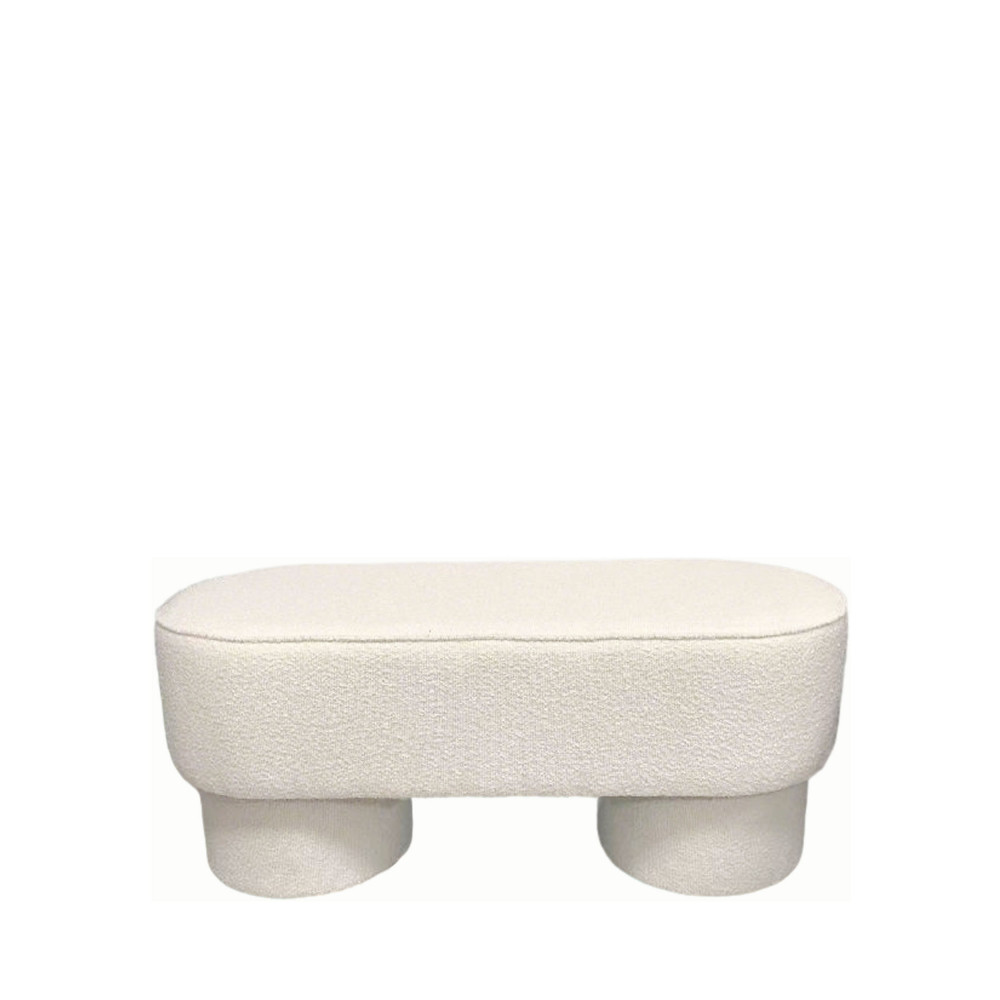 Banc arrondie en tissu bouclette L92cm- ARLO, DRAWER
