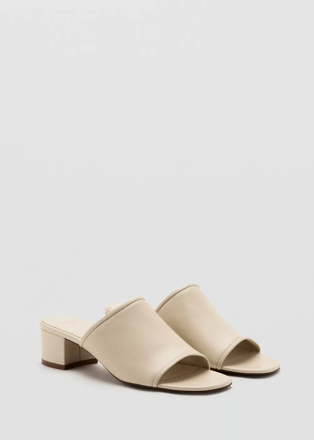 Sandales cuir talon bloc, MANGO