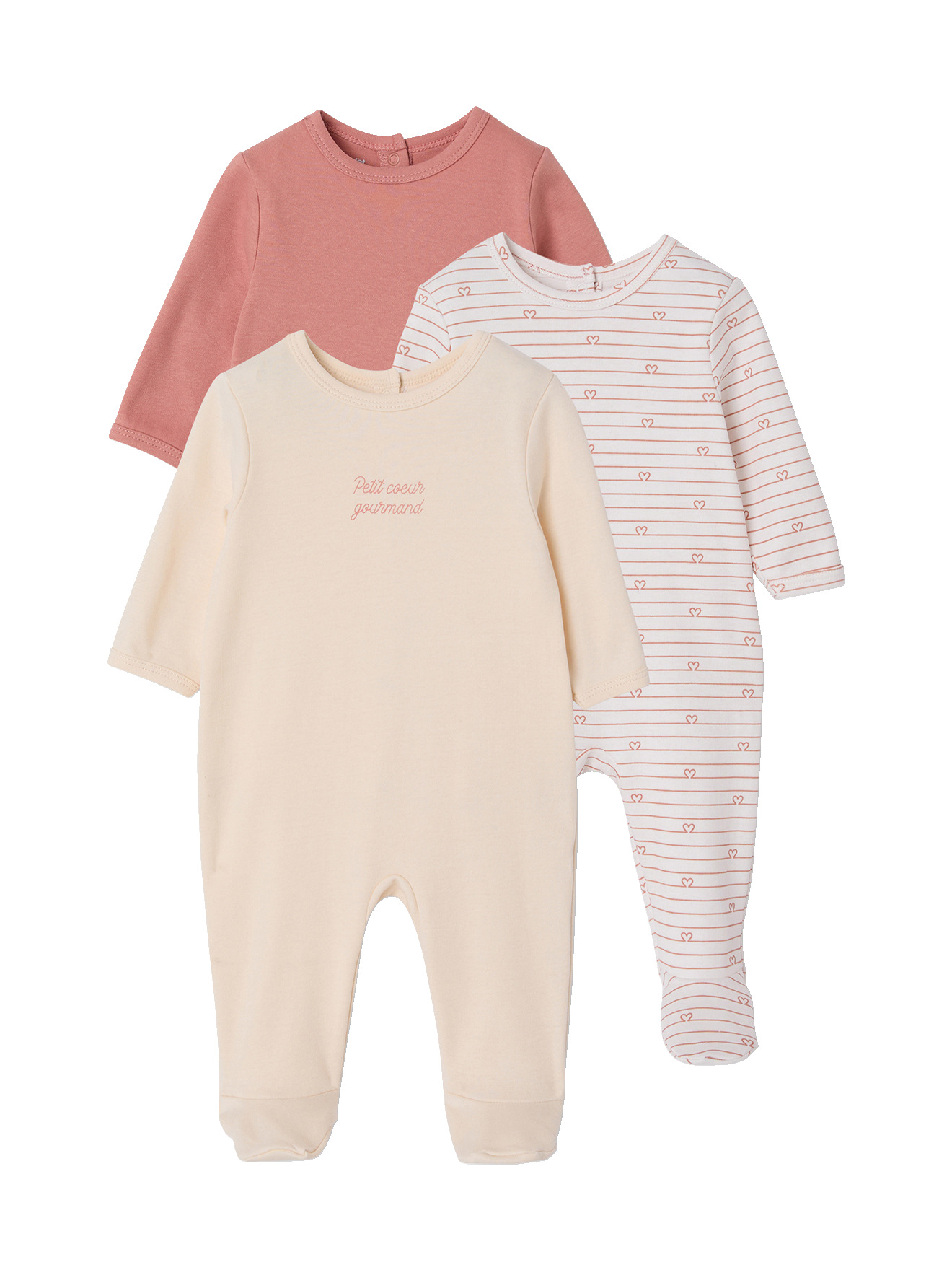 Lot de 3 dors bien ouverture dos, VERTBAUDET