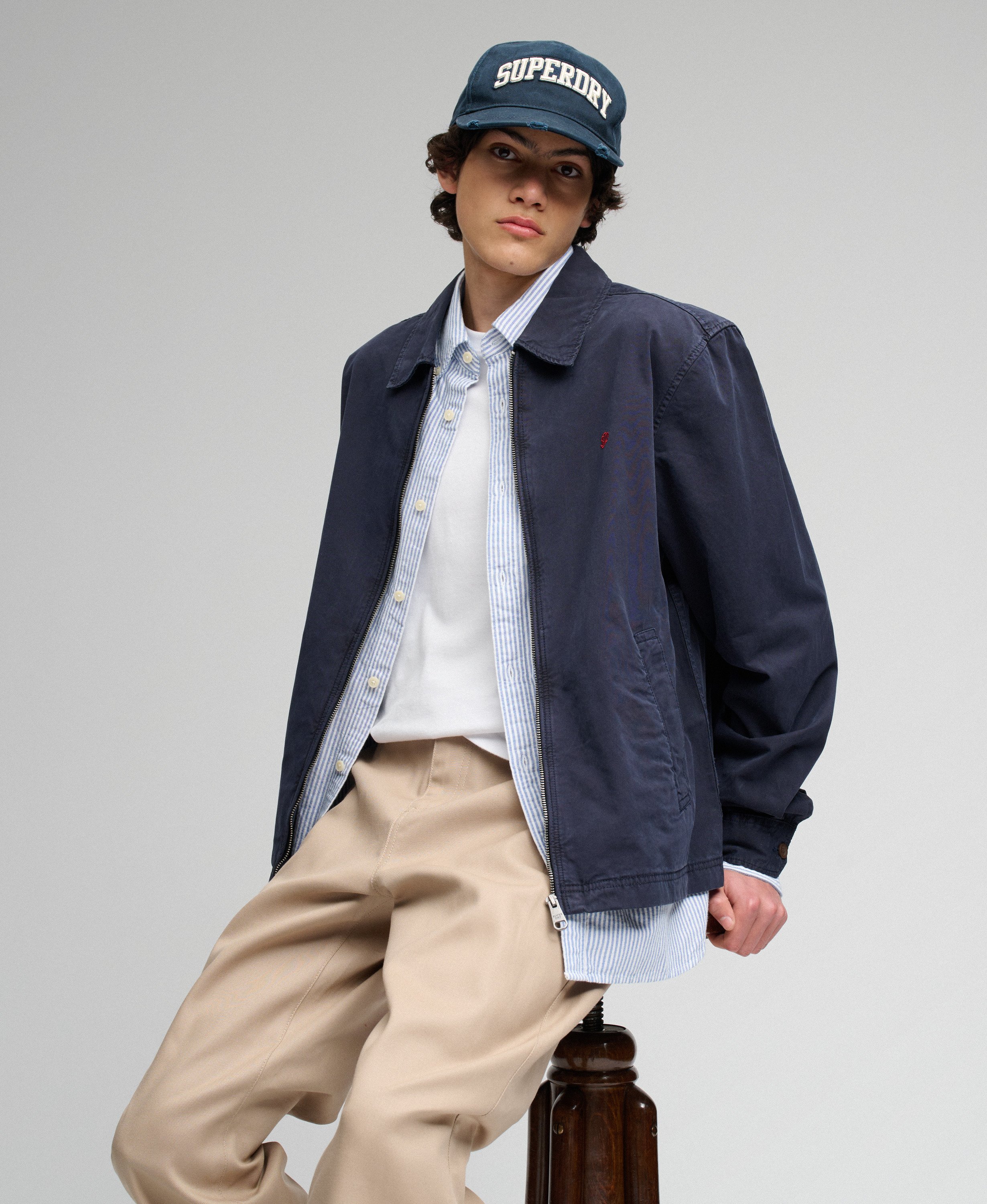 Veste Harrington Preppy Légère Coupe Décontractée, SUPERDRY