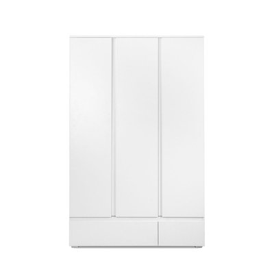 Armoire 3 portes 2 tiroirs blanc - L120 x H191cm CALICOSY