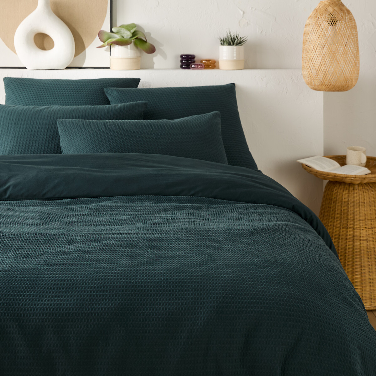 Housse de couette coton lavé nid d'abeille, Tifly