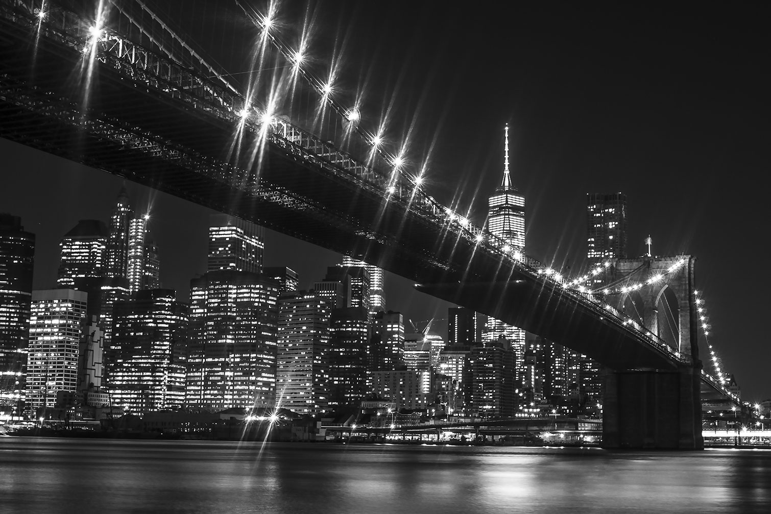 Tableau brooklyn brigde de nuit, HEXOA