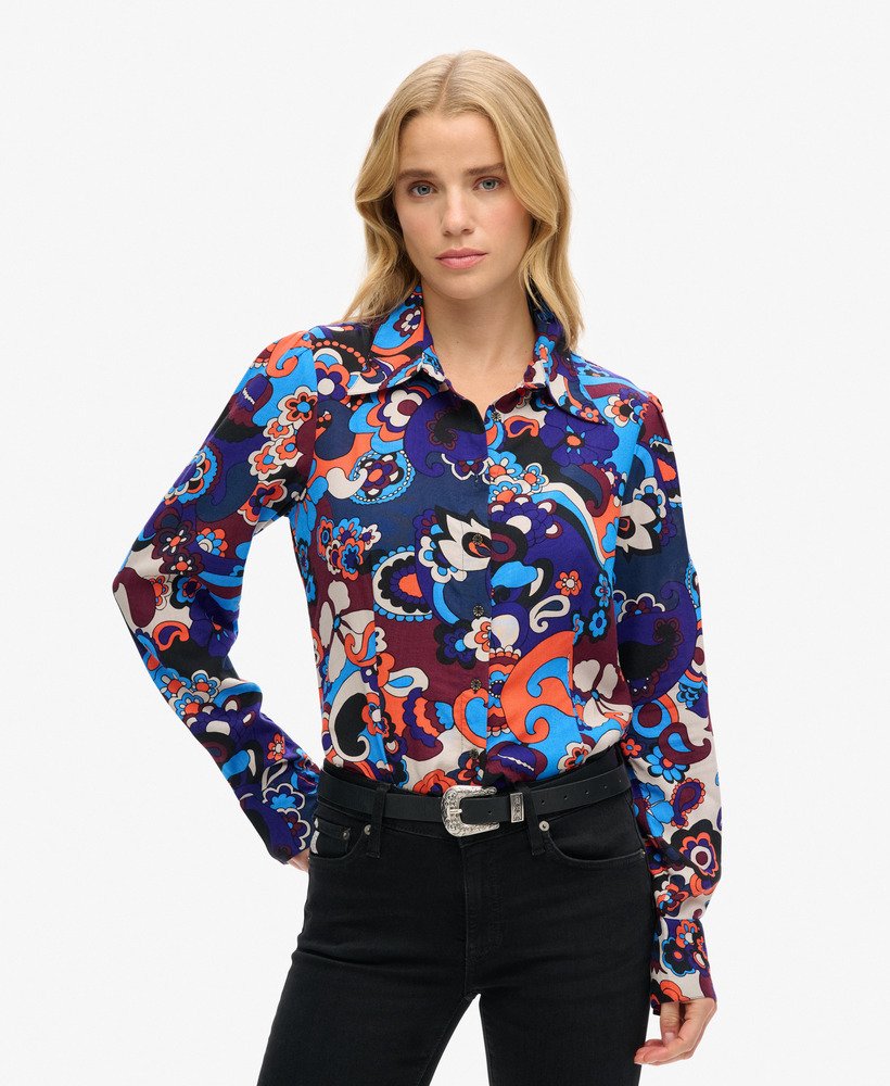 Chemise ajustée imprimée esprit années 70, SUPERDRY