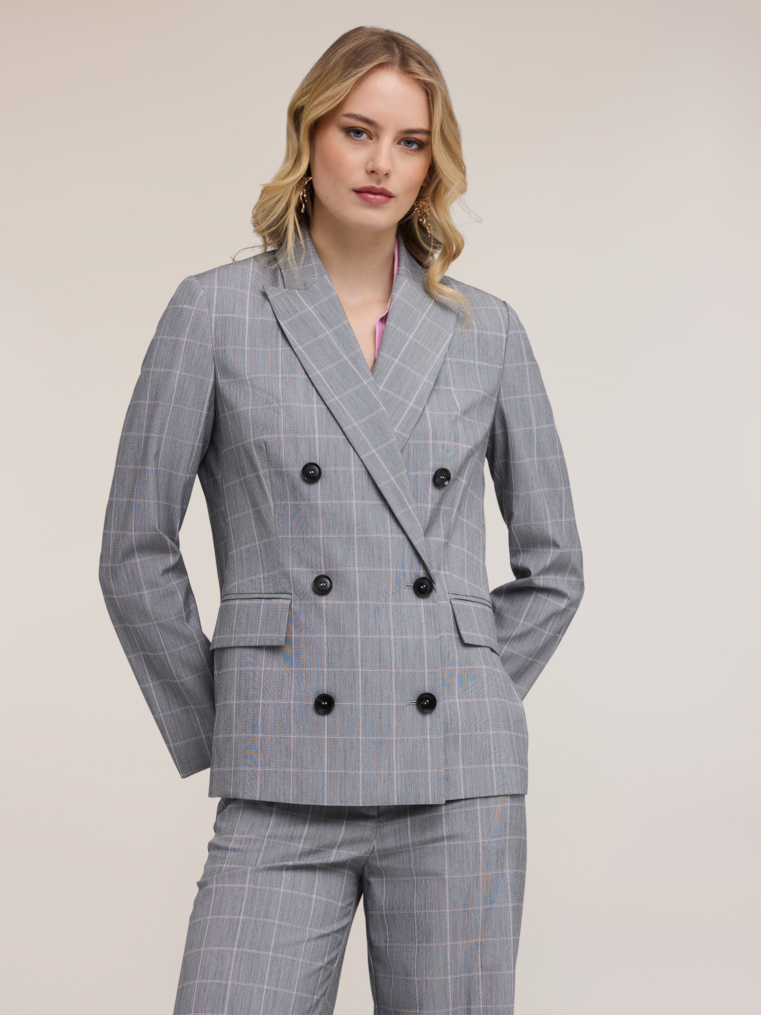Veste blazer à motif prince de Galles, MOTIVI