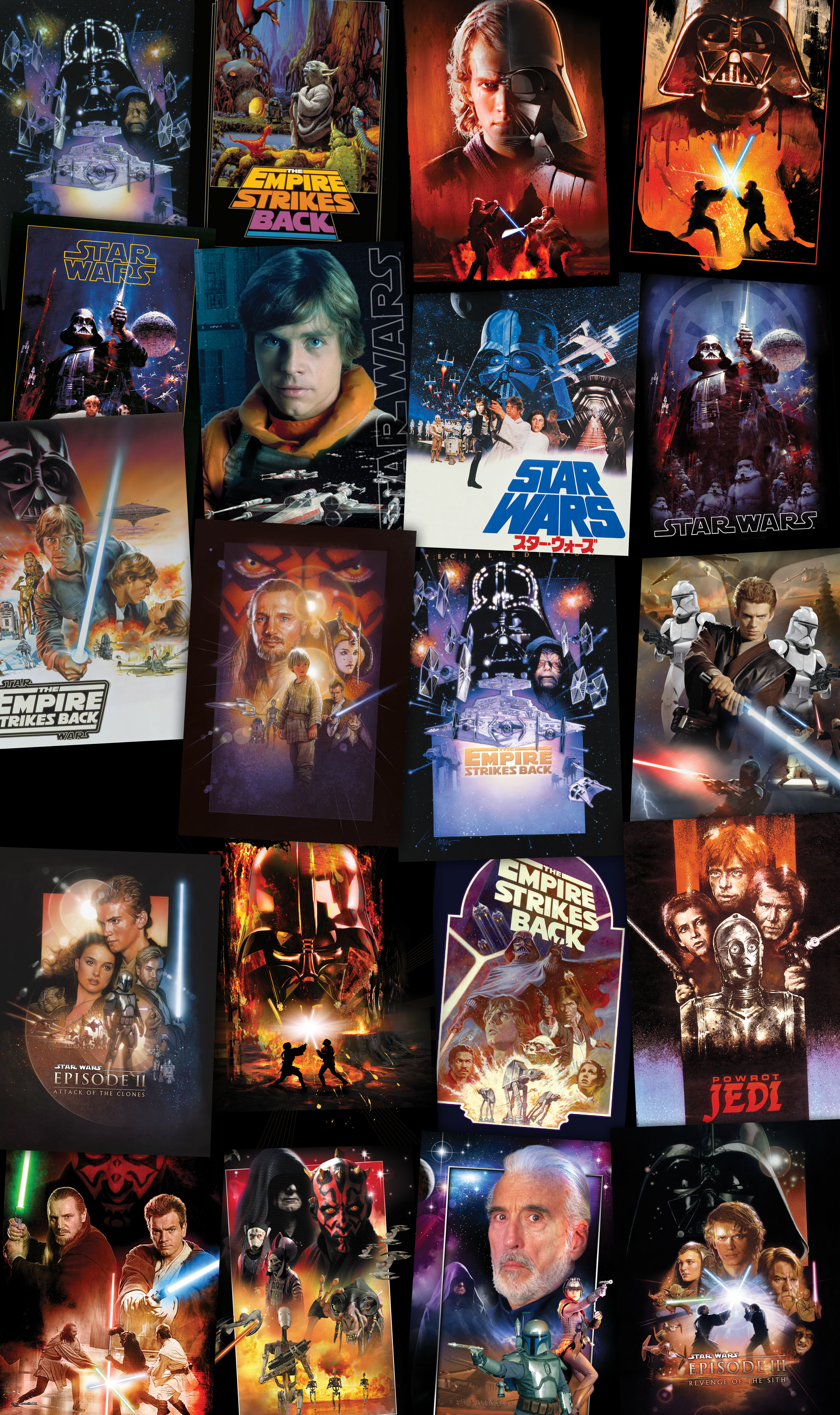 Papier peint Komar - Star Wars Posters Collage - 120 x 200 cm, HEXOA
