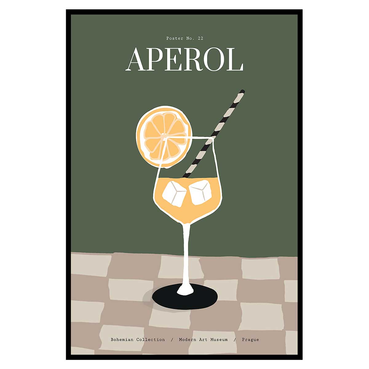 Affiche encadrée Aperol art graphique, HEXOA