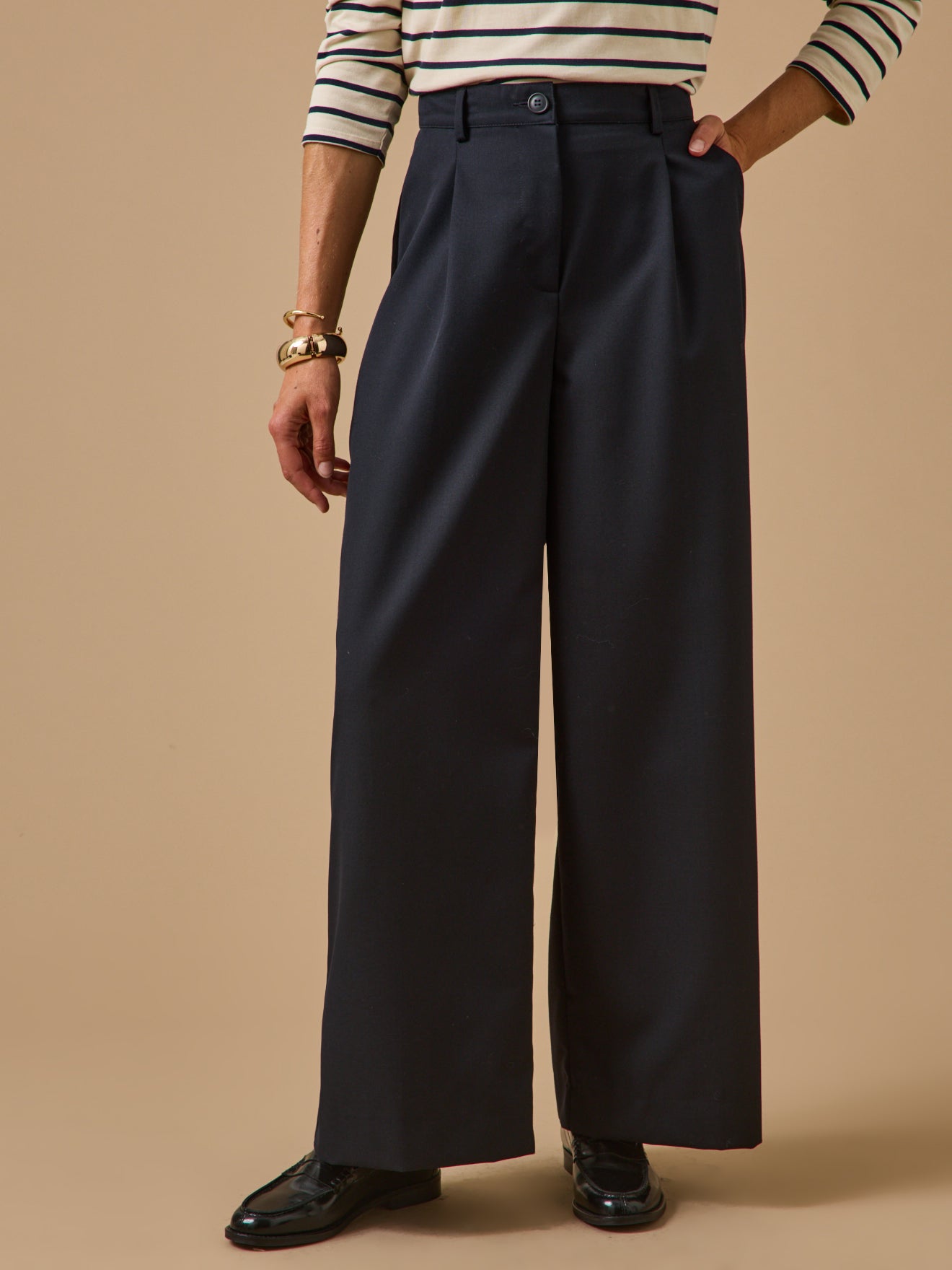 Pantalon large laine froide  Agnès, CYRILLUS