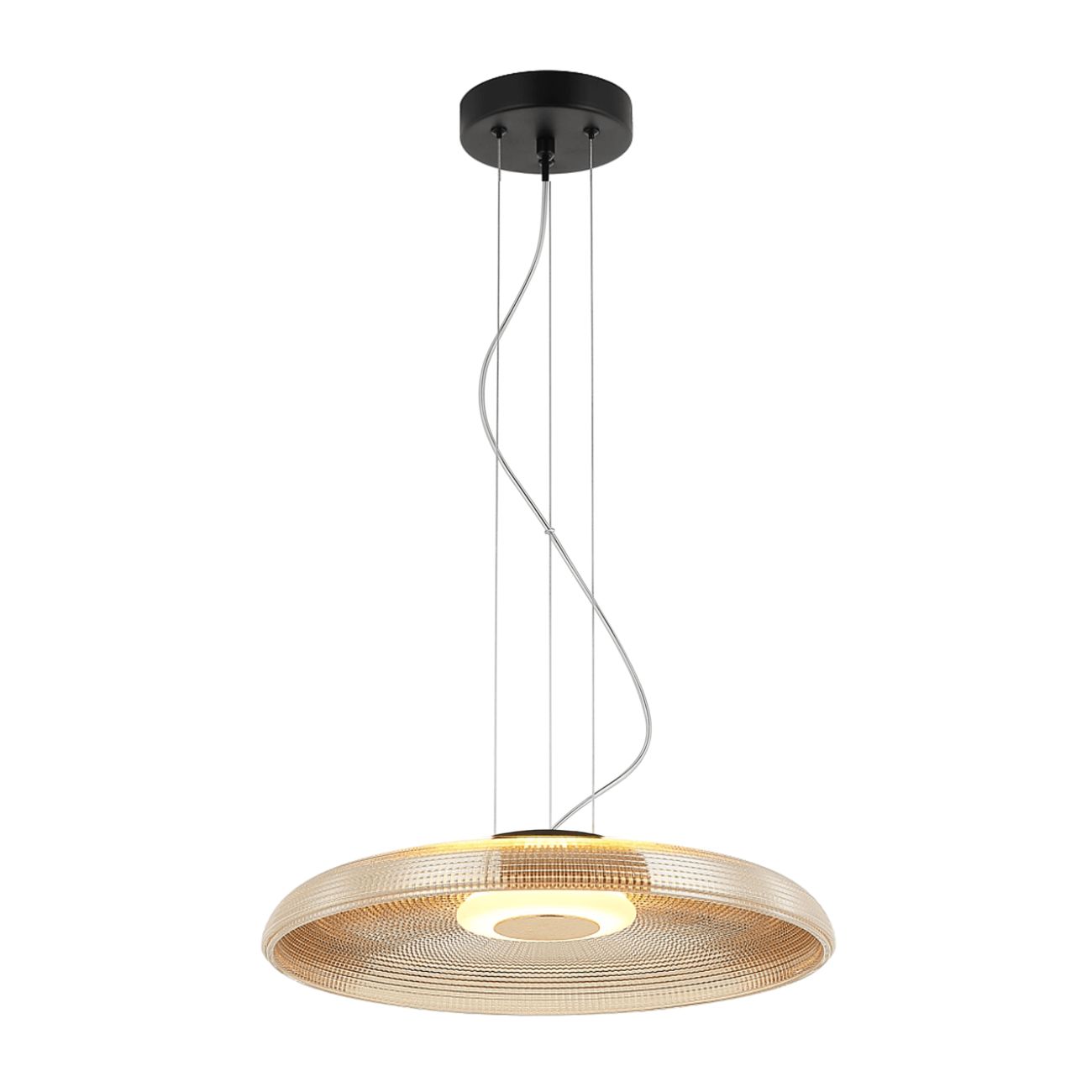 Plafonnier rond verre ambré - OSSARA, KOSILUM